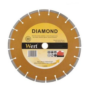 Disc diamantat, taiere marmura, granit, faianta Wert 2711-125, O125x22.2 mm