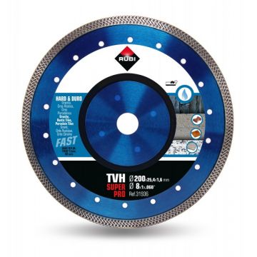Disc diamantat pt. materiale foarte dure 200mm, TVH 200 SuperPro - RUBI-31936