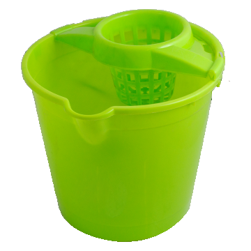 Galeata rotunda din plastic cu storcator, Plastina, verde, 10 L