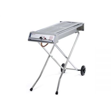 Gratar Barbecue, Inox, Alimentare Gaz, Suprafata Grill 86x26 cm, 7.5 kW, Baza Pliabila si Mobila, Hendi Xenon Pro