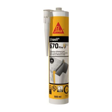 Sigilant pentru rosturi, alb, Sikasil®-670 Fire, interior/exterior, 300 ml