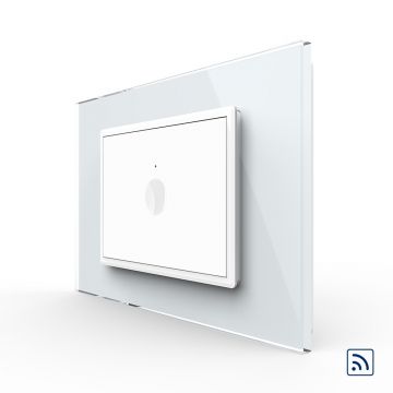 Intrerupator simplu wireless cu touch Livolo cu rama din sticla, standard Italian – Serie noua