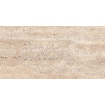 Faianta baie rectificata glazurata Travertine Natural, bej, mat, aspect de marmura, 60 x 30 cm