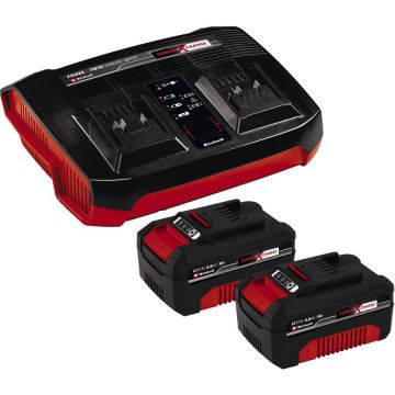 Set 2x 4.0Ah Twincharger Kit Negru-Rosu