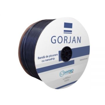 Banda pentru irigatii prin picurare Gorjan cu Nanodrip, 6 mil, D 16 mm, distanta orificii 10 cm, 1.3 L/H - rola 500m