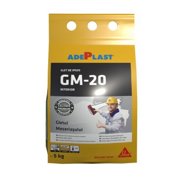 Gletul meseriasului Adeplast GM-20, pe baza de ipsos, pentru interior, sac 5 kg