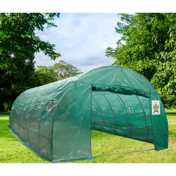 Solar gradina / Sera legume cu schelet metalic 10 x 4 x 2.5 m, 40 mp, 140 g/mp, Micul Fermier GF-2406