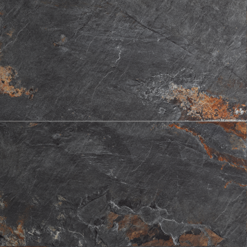 Gresie portelanata rectificata Stone Rust Nero Carving 60X120 mata