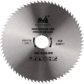 Panza Circulara Lemn 150 mm, 72 dinti Evotools 638017