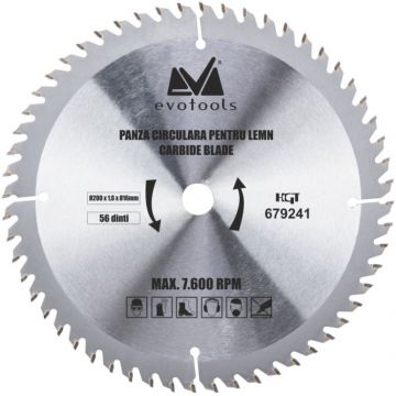 Panza Circulara Vidia Lemn 300x2.5x30 mm, 56 dinti, Evotools 638005