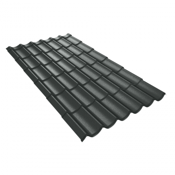 Tigla metalica Caretta Daily Smart, gri, RAL 7024, Fresco mat, grosime 0.45 mm, 2190 x 1200 mm