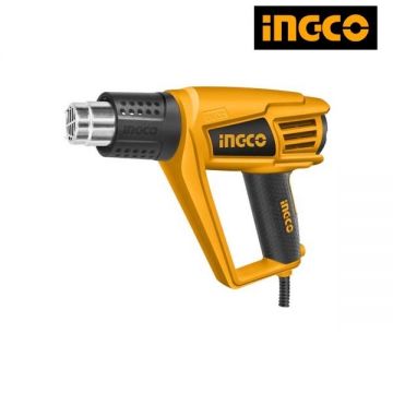 Pistol cu Aer Cald 2000W, 550 ° C, doua trepte, racleta si 4 duze. Ingco HG200028