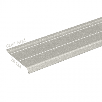 Glaf metalic exterior Caretta Briliant Z200, otel, alb, RAL 9002, 1500 x 200 mm