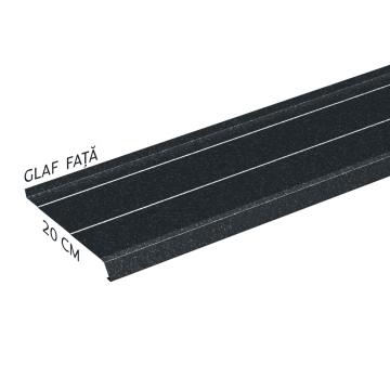 Glaf metalic exterior Caretta Briliant Z200, otel, gri, RAL 7016, 1500 x 200 mm