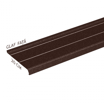 Glaf metalic exterior Caretta Briliant Z200, otel, maro, RAL 8017, 1500 x 200 mm