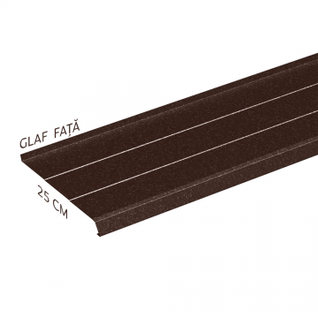 Glaf metalic exterior Caretta Briliant Z250, otel, maro, RAL 8017, 3000 x 250 mm