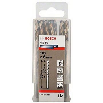 Bosch metal twist drill HSS-Co, DIN 338, O 6mm (10 pieces, working length 57mm)