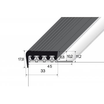 Profil A97 argintiu cu insertie A98 gri 2.5 M