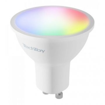 Bec GU10 4.5W TechToy Smart  RGB  350lm Bluetooth  Wifi Alb