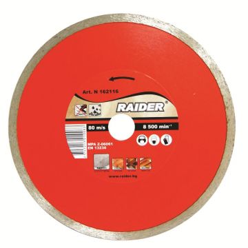 Disc diamantat continuu pentru taiere umeda beton/ceramica Raider RD-DD16 WET, 200 x 22 x 2 mm