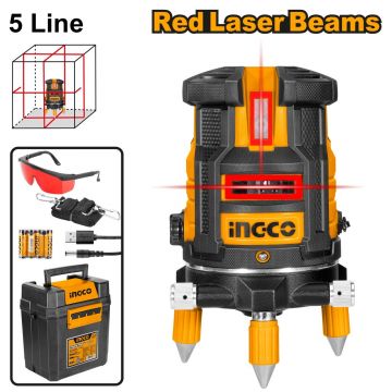 Nivela cu Laser Rosu Rotativa 360 grade, 0-30, Ingco HLL306505