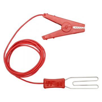 Cablu de jonctiune cu clema crocodil rosu pentru gard electric, Cod: DISCZ49