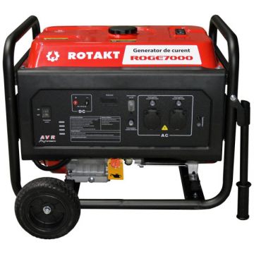 Generator electric monofazat, Rotakt ROGE7000, 6.8 KW, AVR, Voltmetru, Iesire12V, Consum Redus 3,12 l/h