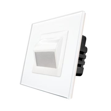 Lampa de Veghe LED cu Lumina Alb – Neutra LUXION cu Rama de Sticla