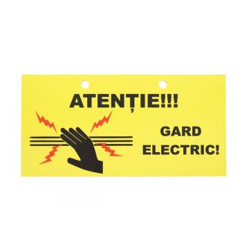 Placuta avertizare pentru gard electric 100x200mm, Cod: DISBG56