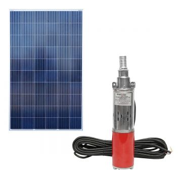 Pompa apa submersibila 24V, 250W, 2m3/h, D80mm cu panou solar fotovoltaic 275W, Cod: BK88118, Brand: BRECKNER GERMANY