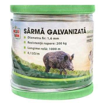 Sarma galvanizata pentru gard electric 1,6mm x 1000m, Cod: M87Z608, Brand: MEZOFARM