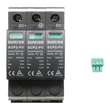 Descarcator la supratensiune cu semnalizare pentru sisteme fotovoltaice DC 3P tip C 1500VDC, Cod: BK77748, Brand: SUNTREE