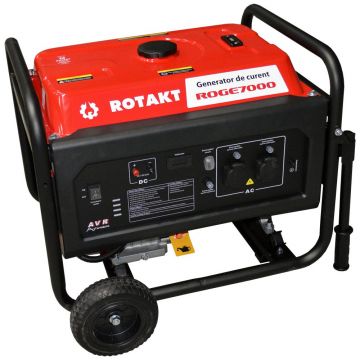 Generator de curent benzină Rotakt ROGE7000 6.8 KW, AVR, Voltmetru, Iesire12V, Consum Redus 3,12 l/h