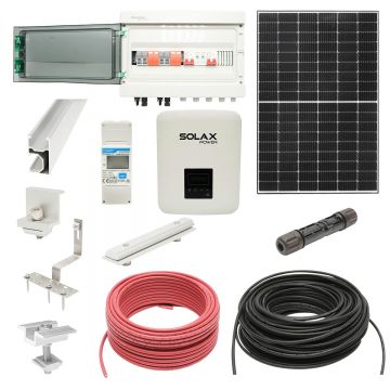 Kit complet fotovoltaic ON-GRID cu invertor 5KW SOLAX si panouri solare LONGI 12x415W, smart meter, sitem prindere pe tigla/tabla, Cod: BK88794, Brand: Solax