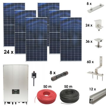 Kit sistem solar fotovoltaic trifazic ON-GRID 10KW cu panouri 24x450W prosumator WIFI cu sistem fixare acoperis tigla, Cod: BK88709, Brand: BRECKNER GERMANY