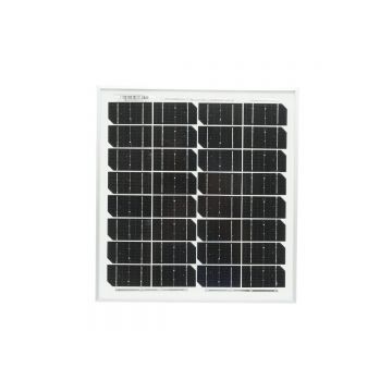 Panou solar 10W fotovoltaic monocristalin cu cablu de conectare 90cm si tensiune maxima 18V 300x280x17mm, Cod: 87TH421, Brand: THOR