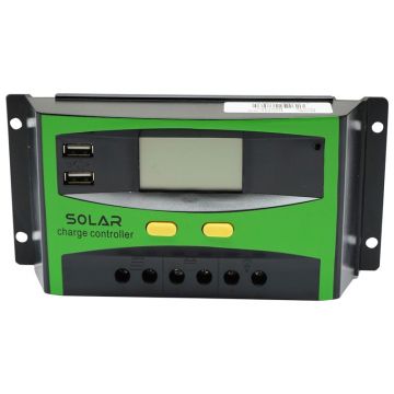 Regulator tensiune pentru panou solar 30A 12V/24V 2X port USB, Cod: BK87460, Brand: BRECKNER GERMANY