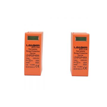 Set 2 cartuse pentru descarcator supratensiune DC SPD 2P-40KA 1000V, Cod: DISKP06, Brand: Leader