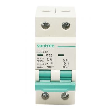 Siguranta automata tip intreruptor 2P, 32A 400VAC, Cod: BK77763, Brand: SUNTREE