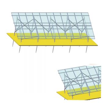 Sistem complet montare, structura pe sol pentru 22 panouri solare fotovoltaice unghi 35 grade, Cod: BK77906, Brand: BRECKNER GERMANY