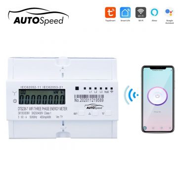 Smart Meter trifazic 380V, 80A, DTS238-7 WIFI compatibil cu Tuya, Smart Life, contor inteligent energie si putere electrica, Cod: DISLK76, Brand: AUTOSPEED