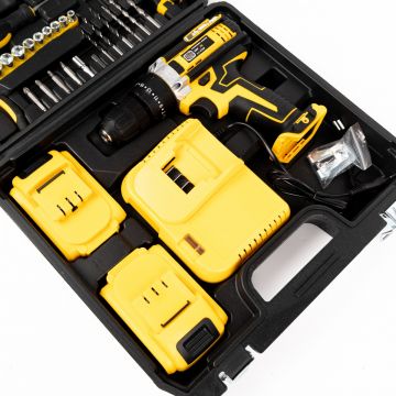 Bormasina cu PERCUTIE 24V, 30 accesorii si 2 acumulatori German Meister