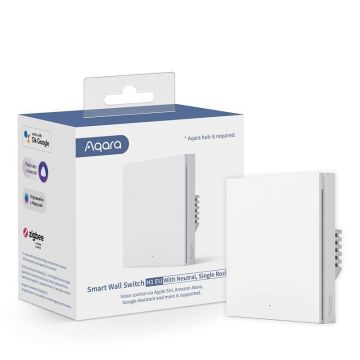 Intrerupator inteligent Aqara Smart Wall Switch H1 (With Neutral – cu Nul, Single rocker)