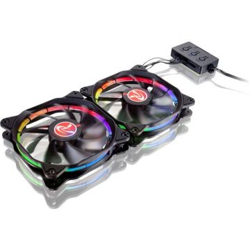 Ventilator pentru carcasa AURA 12 RGB LED Fan cu Controller 120mm 2 Pack