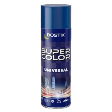 Vopsea spray universala decorativa Bostik Super Color, interior/exterior, ultramarin RAL5002, 400 ml