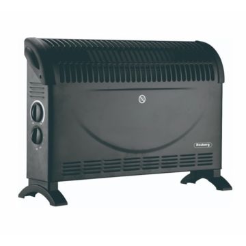 Convector caldura Rosberg, 2000W, 3 trepte putere, termostat, Negru