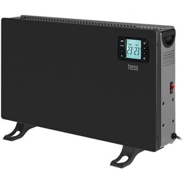 Convector Electric de Podea TSA8054-B 3 Trepte de Putere Termostat Timer 24 Ore Telecomanda 2000W Negru