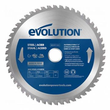 Disc pentru fierastrau circular, taiere otel moale Evolution M210TCT-50CS-0935, O210 x 25.4 mm, 50 dinti