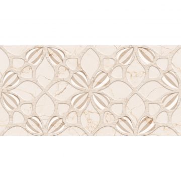 Faianta decorativa Yasmin Beige HL, glazurata, rectificata, bej, lucioasa, 30 x 60 cm