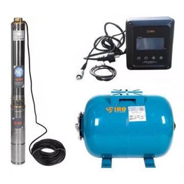 Set Hidrofor 50L cu Pompa submersibila IBO Dambat 3.5SDM3/11, 800W, Panou comanda inteligent cu convertizor frecventa IVR-08-020S